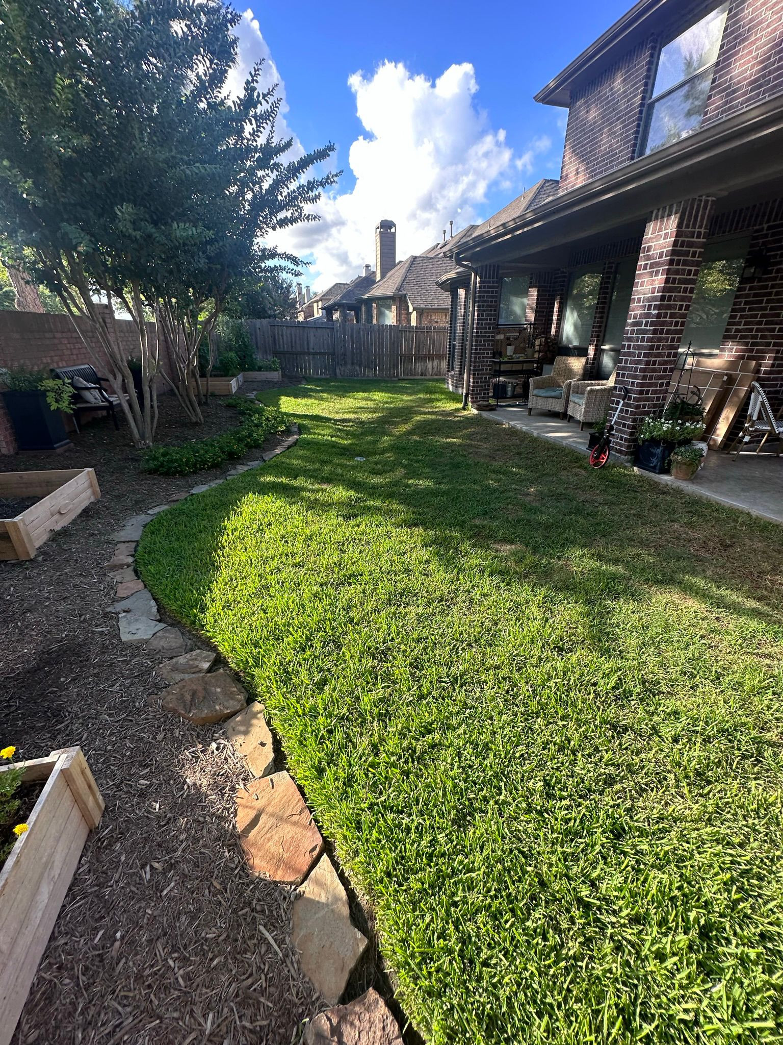 Backyard transformation with Pergola in Cinco Ranch!