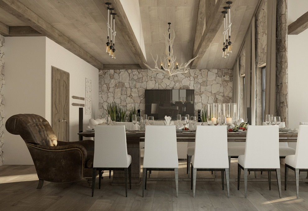 Гостиная в стиле шале