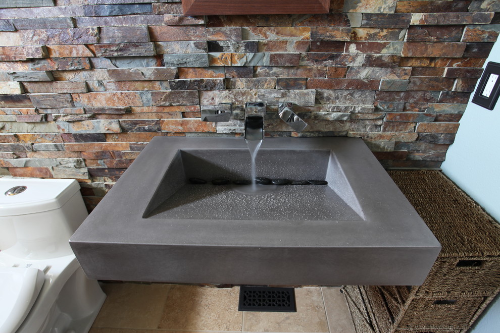 30" ADA Floating Concrete Bathroom Sink Contemporary New York by