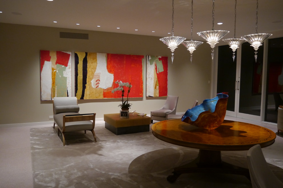 This is an example of a midcentury living room in Houston.
