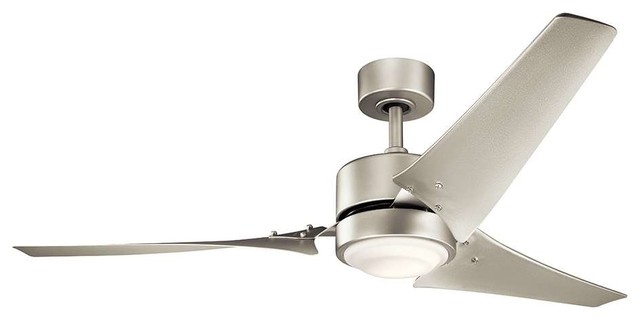 Kichler 310155NI Rana Outdoor Ceiling Fan with Light, Brushed Nickel, 60"
