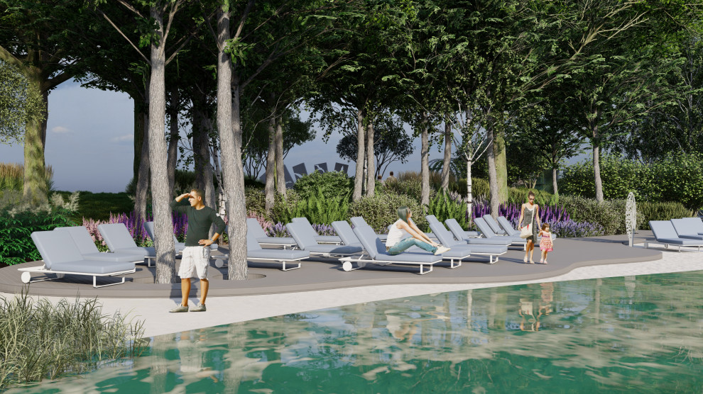 Пляж на территории курортного комплекса Riviera Wellness Resort