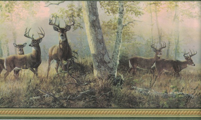 Wallpaper Border Deer Wallpaper Border B44341, Prepasted - Rustic