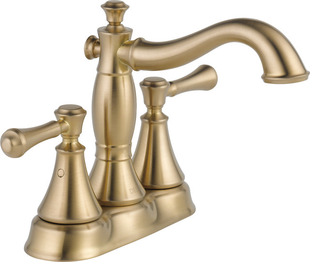 Delta Cassidy Two Handle Centerset, Champagne Bronze Bathroom Faucet