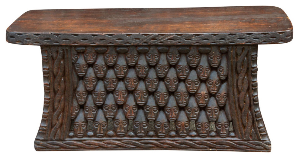 Bamum Carved Bamileke Coffee Table Traditional Coffee Tables by Decor Houzz