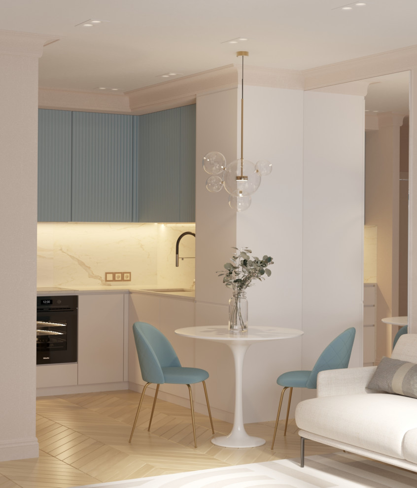 Дизайн-проект однокомнатной квартиры 40 м2 - «Летний бриз»