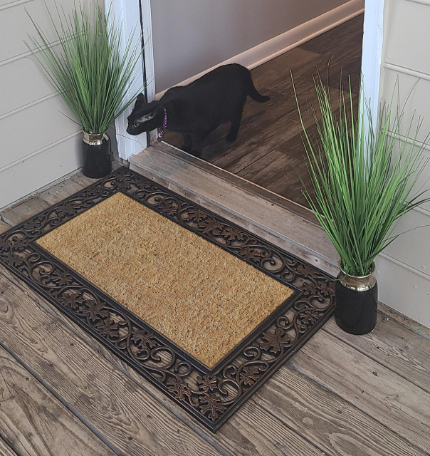 A1HC Rubber and Coir Dirt Trapper Doormat 23"X 38" Traditional