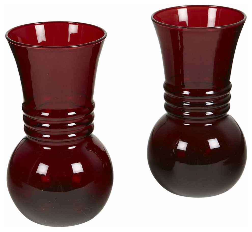 Red Fire King Vases