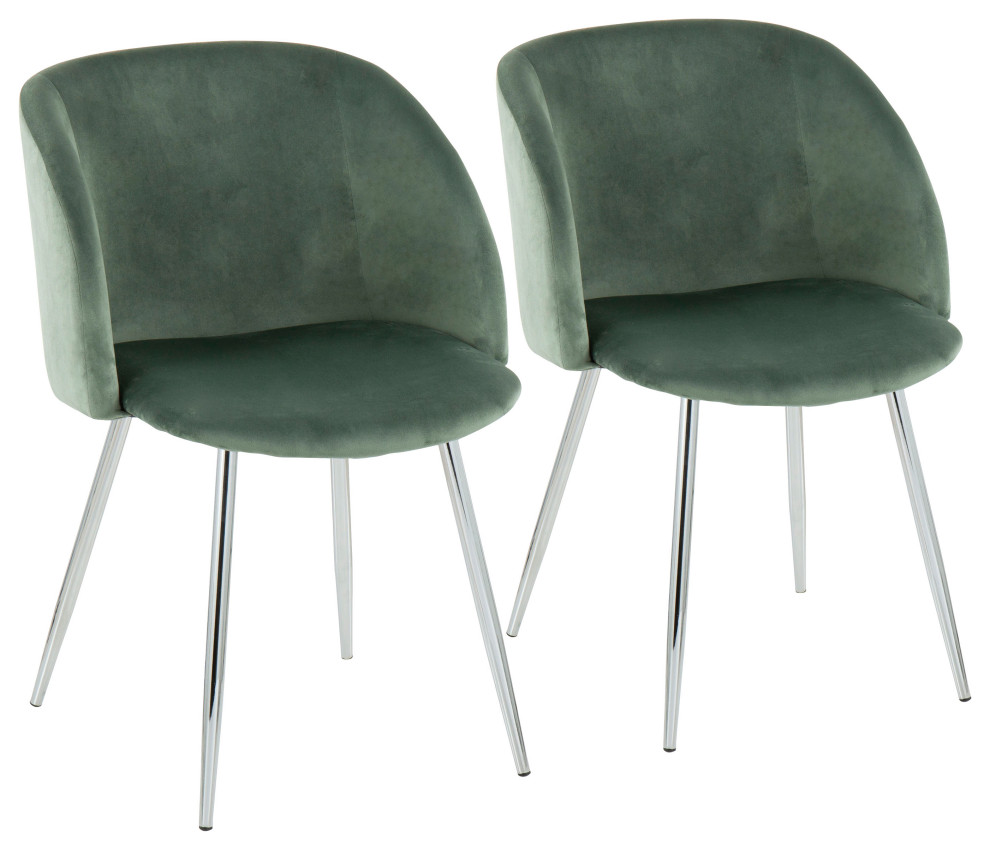 Fran Chair, Set of 2, Green Velvet