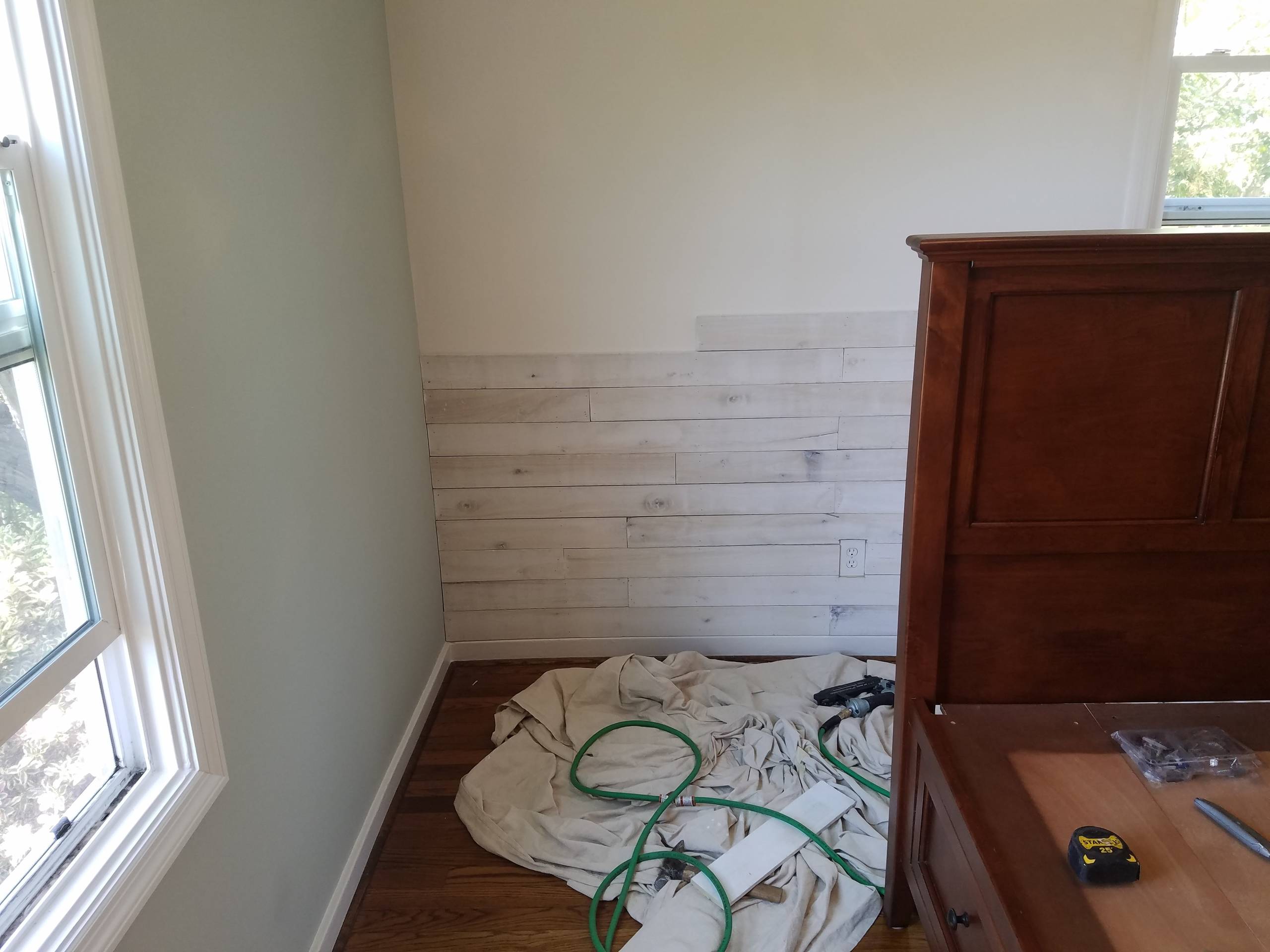accent wood plank wall