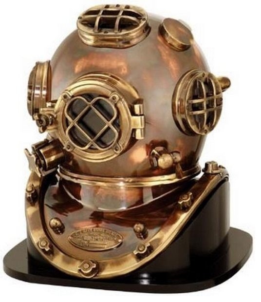 18 Antique Finish Brass and Copper Mark V Dive Helmet - Beach Style -  Decorative Objects And Figurines - by Brass Binnacle