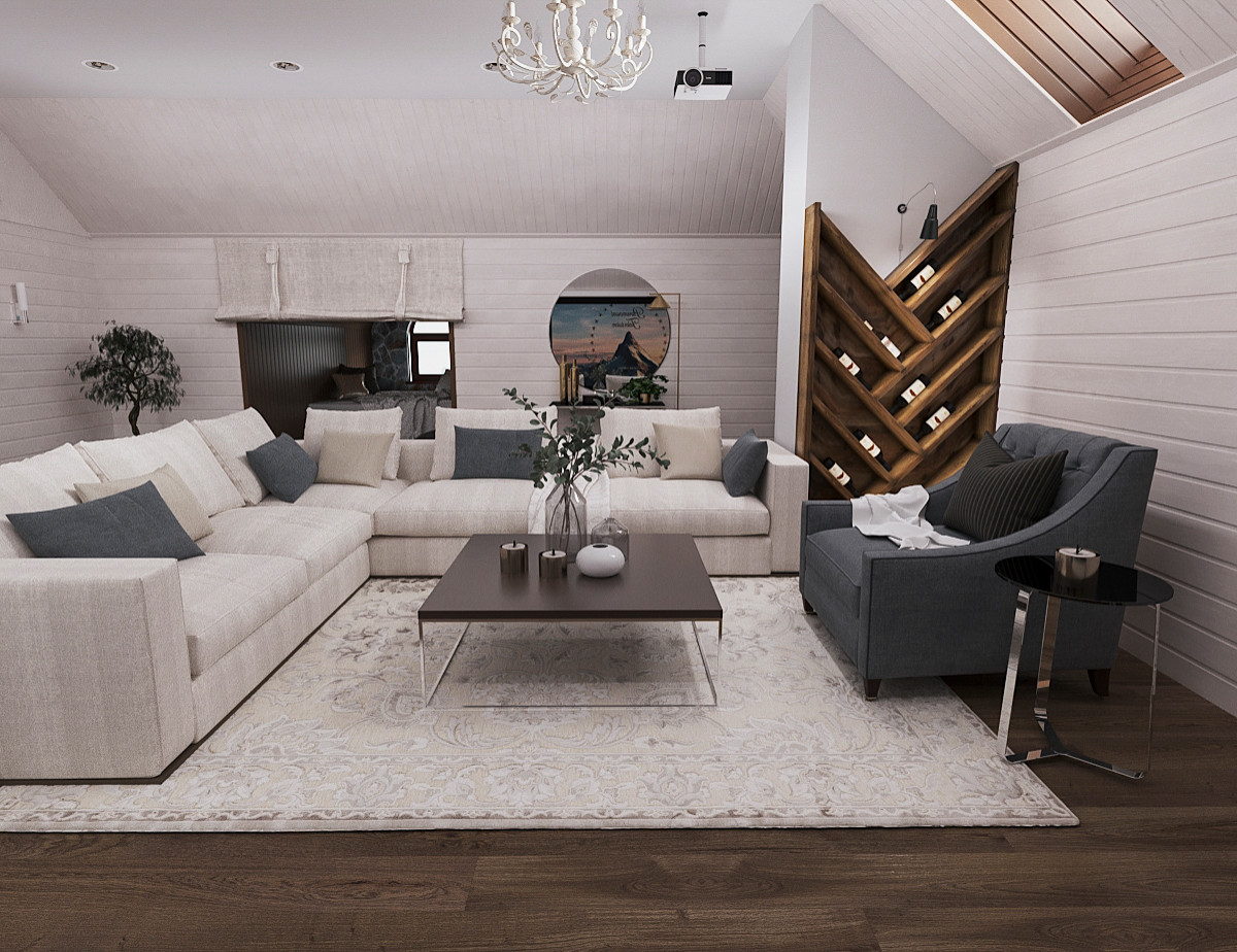 Гостиная в загородном доме