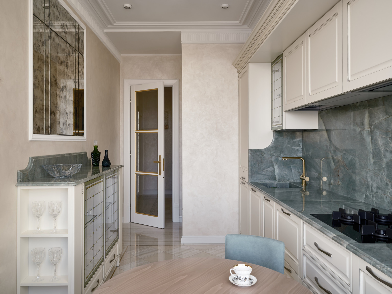 Дизайн квартиры в Классическом стиле на ул Бронная 105 кв.м, г.Москва