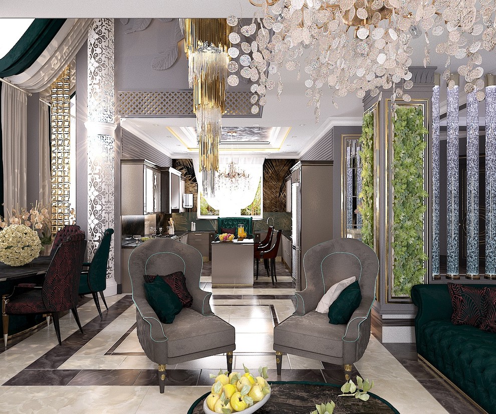 Кухня в частном домовладении в стиле арт-деко (г.Пятигорск)