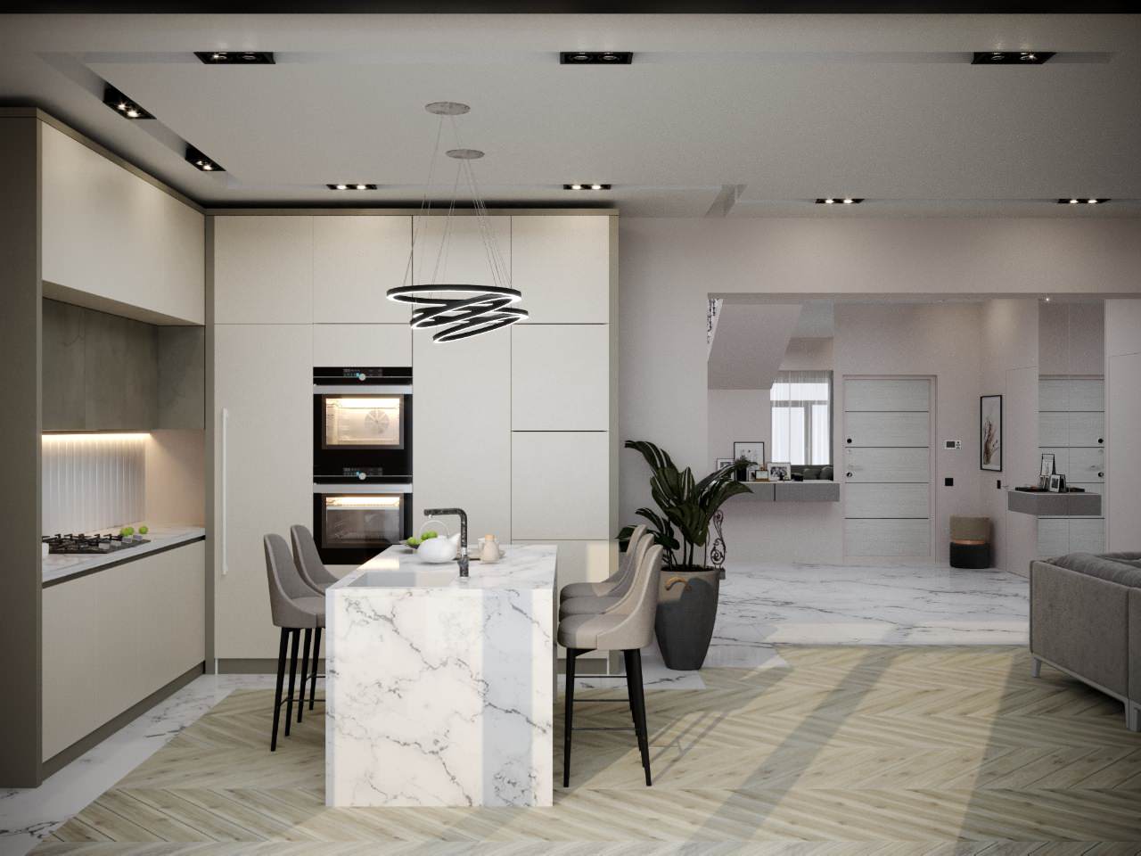 Кухня-гостиная частного дома г. Таганрог