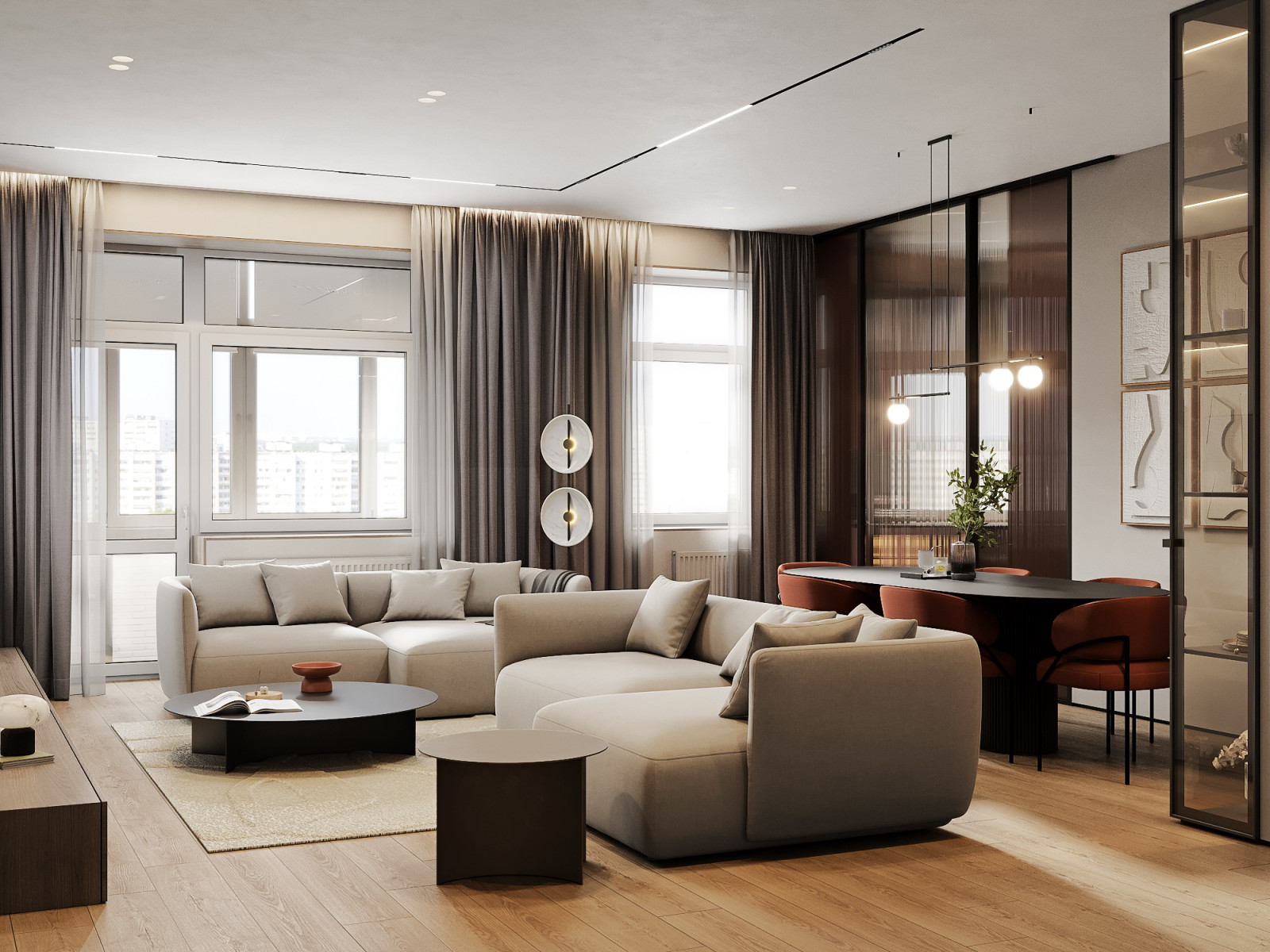 Просторная гостиная