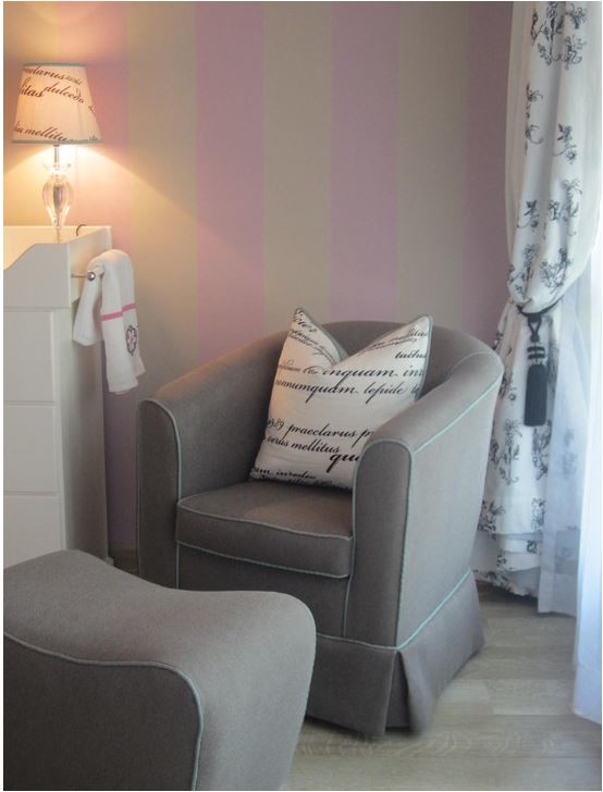 Inspiration for a mid-sized transitional girl light wood floor home design remodel with pink walls