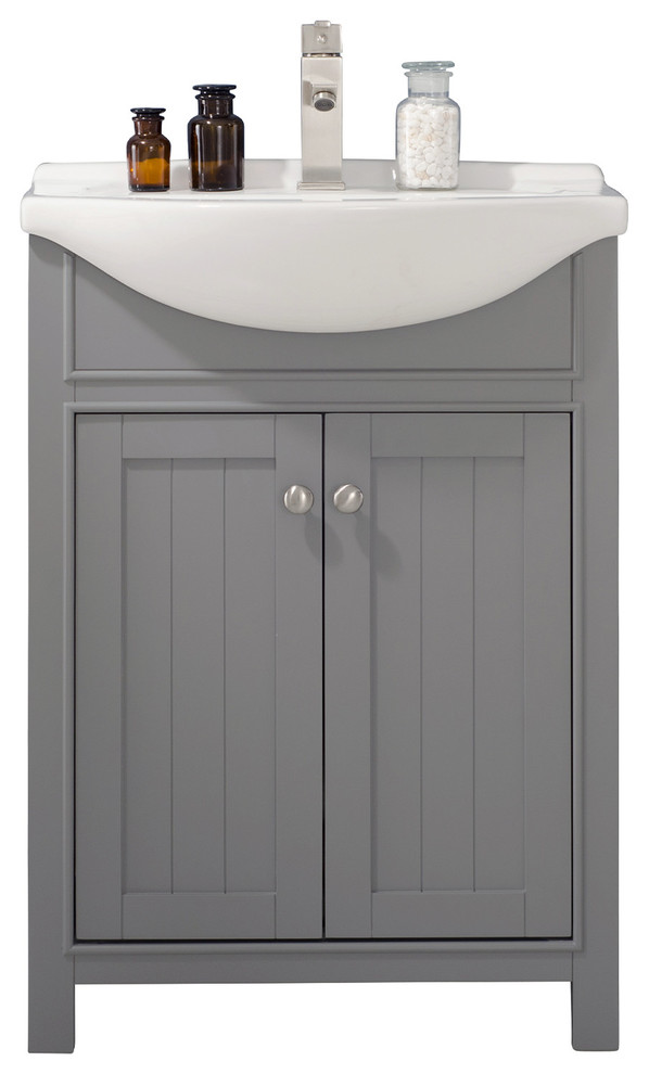 Marian Single Sink Vanity, Blue, 24" Transitional Bathroom Vanities