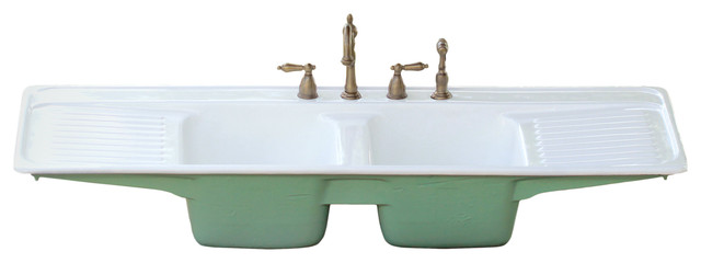 60 Double Basin Nic Green Farm Sink Drainboard Cast Iron Package Farmhouse Kitchen Sinks By Watermarkfixtures Llc - White Farmhouse Sink With Drainboard 60 Double Basin Nic Green Farm Sink Drainboard Cast Iron Package Farmhouse Kitchen Sinks By Watermarkfixtures Llc - White Farmhouse Sink With Drainboard