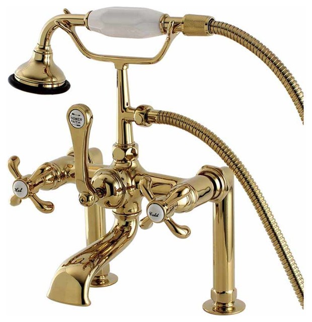 Classic French Country Polished Brass Clawfoot Tub Faucet Traditional