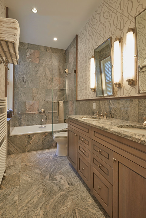 Inspiration for a transitional bathroom remodel in Boston