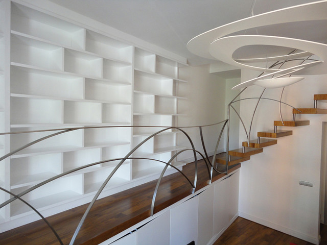 Libreria moderna su piccolo soppalco - Contemporaneo - Scale - Roma - di  Falegnamerie Design | Houzz