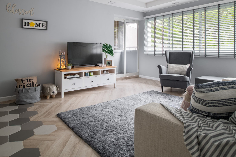 Design ideas for a Scandinavian living room in Singapore.