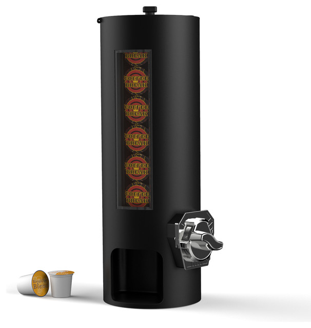 Coin Operated KCup Dispenser, Black Contemporary Coffee And Tea