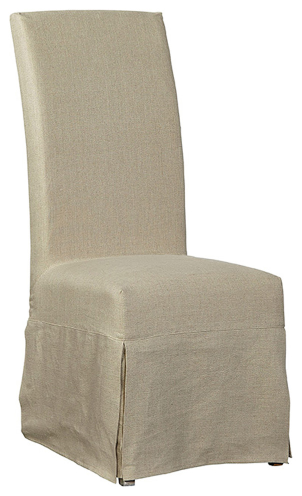 Orleans Minimalist Linen Slip Covered Parsons Chairs (Set of 2