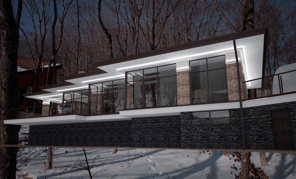 Дом для отдыха с видом на море в стиле райта