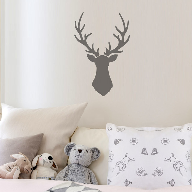 Deer Head Wall Art Stencil, Reusable Stencils For Walls, DIY Home Decor