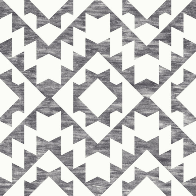 Fantine Black Geometric Wallpaper Southwestern Wallpaper by Brewster Home Fashions Houzz