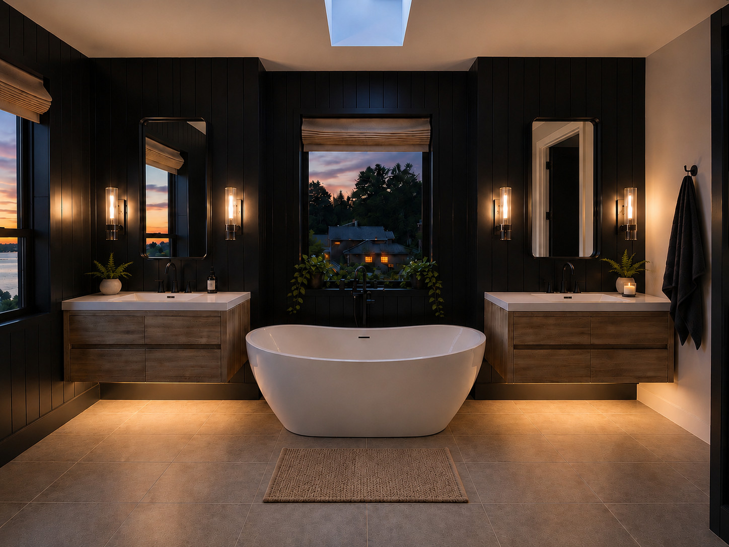 Luxury Spa Bathroom with Freestanding Tub