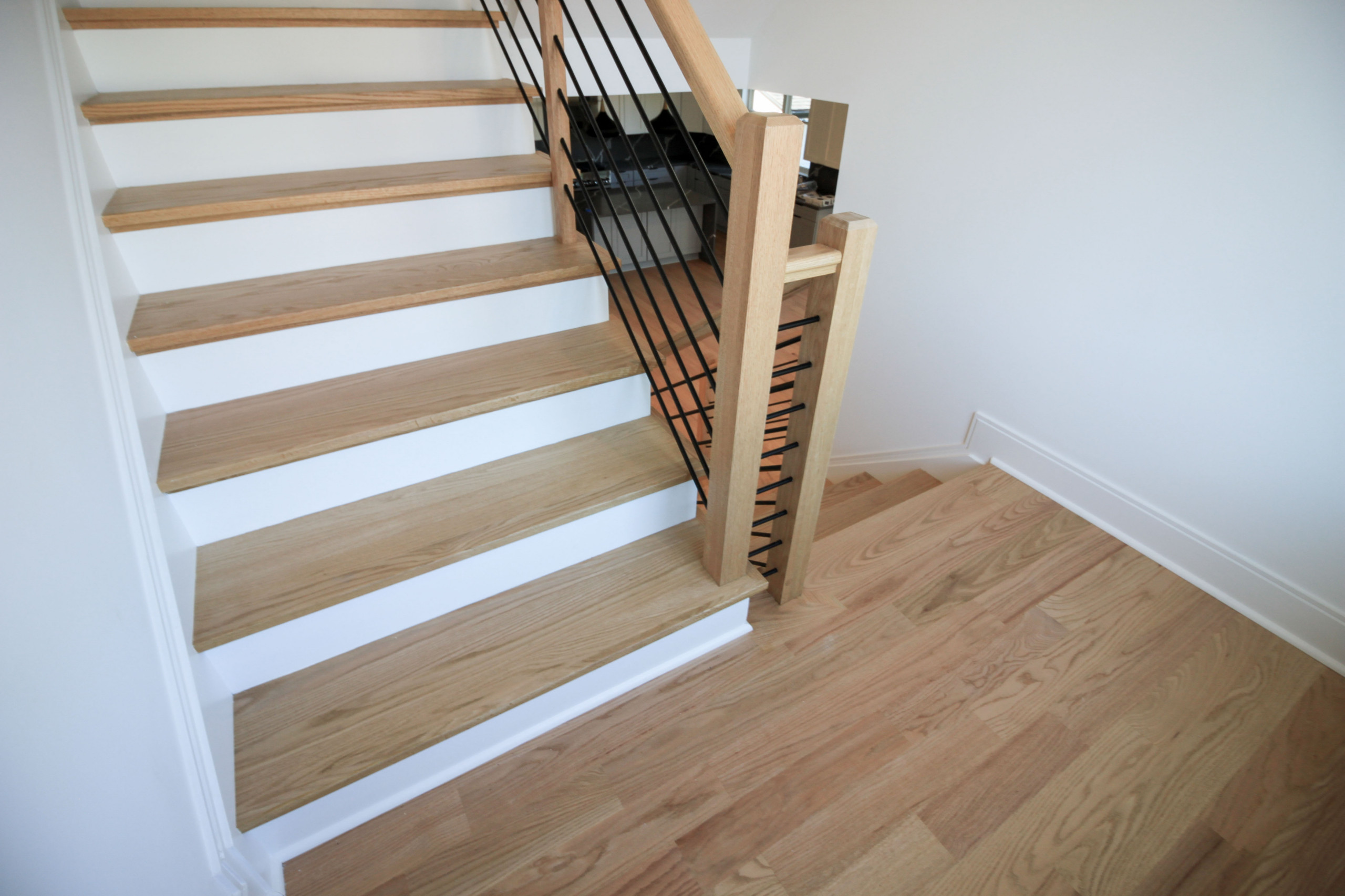 94_Neutral Color Floating Staircase with Metal Balusters, Bethesda MD 20817