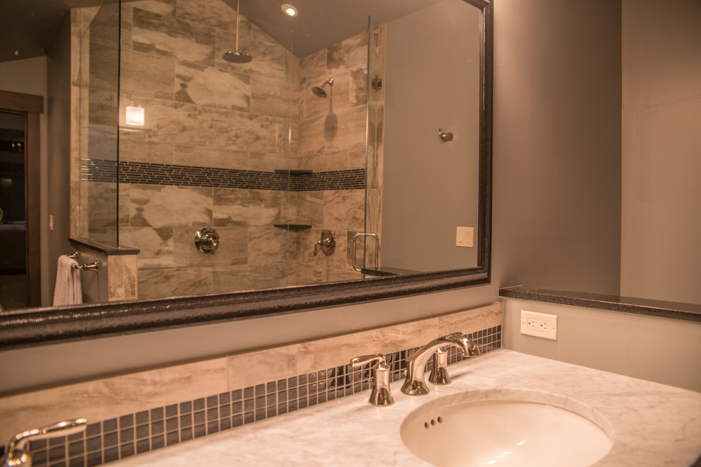 Inspiration for a rustic bathroom remodel in Denver