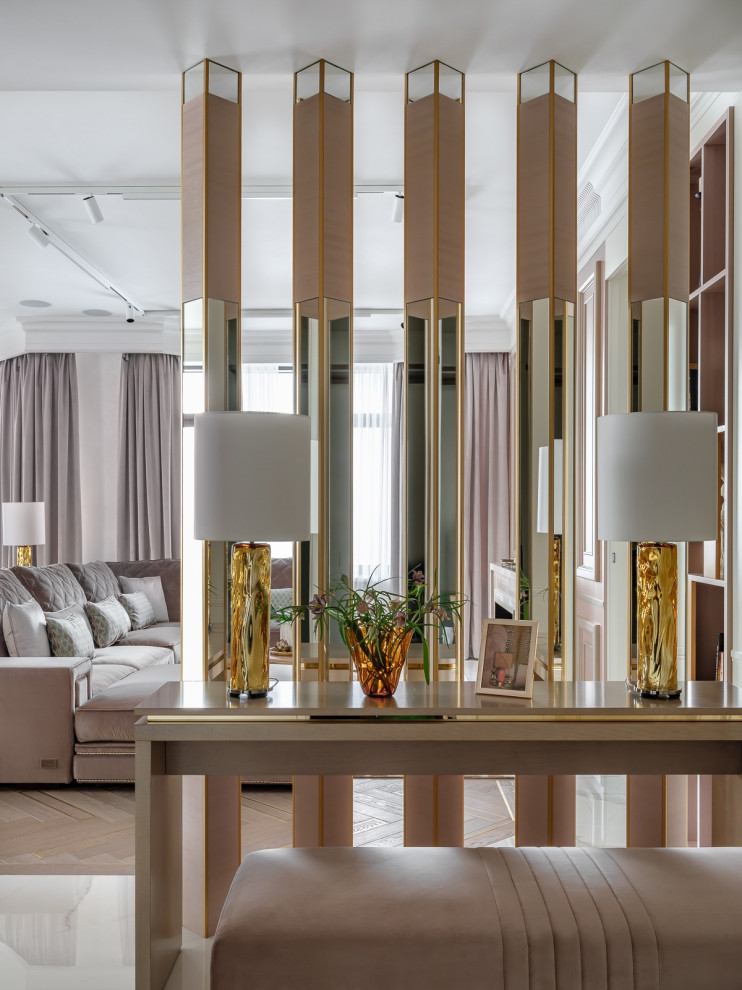 Люкс интерьер гостиной в Квартире 160 кв. м. в стиле Неоклассика