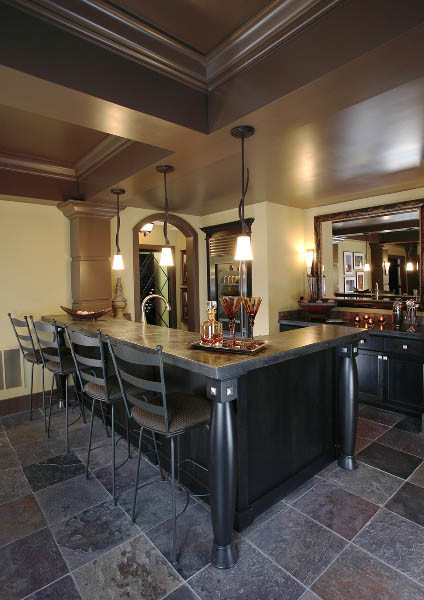 Basement - transitional basement idea in Indianapolis