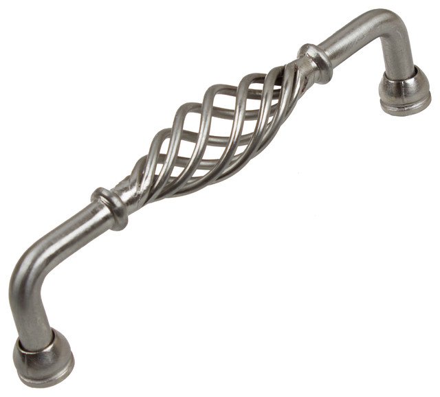 5 Center Fluted Birdcage Cabinet Pull Satin Nickel