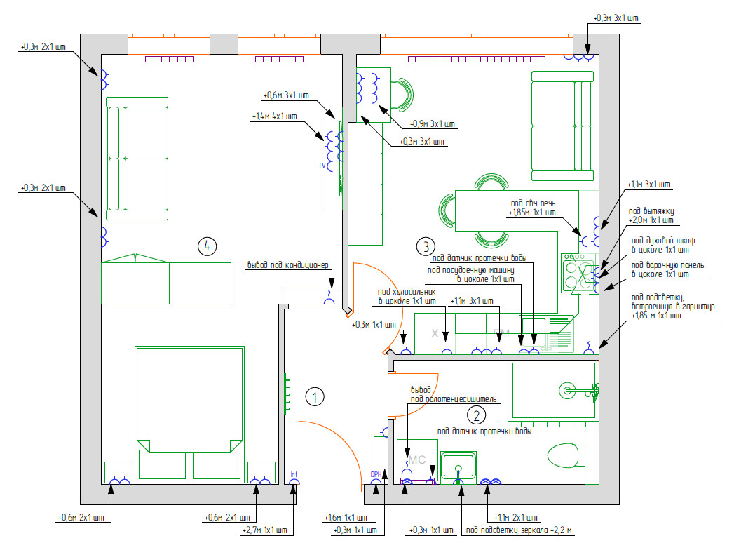 Проект однокомнатной новостройки в ЖК Headliner