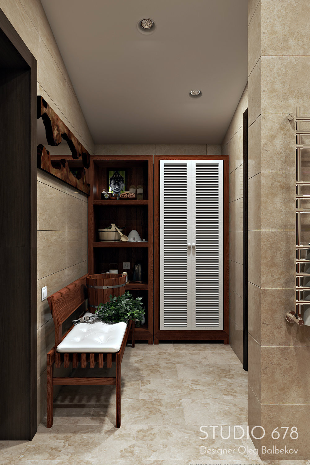 Гостиная с банной зоной