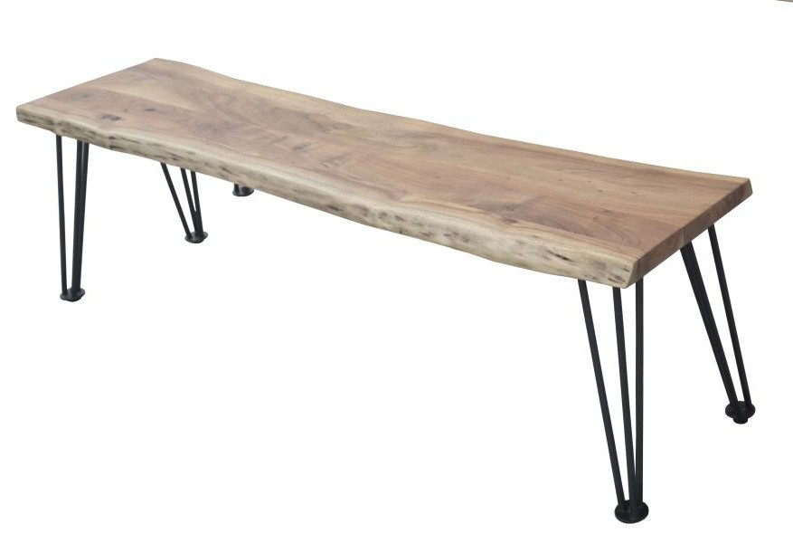 metal dining bench black