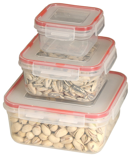 Food Containers 6 Piece Set Lock Seal With Square Cover Food Containers 6 Piece Set Lock Seal With Square Cover