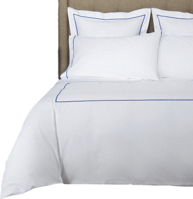 1000 Thread Count Single Stripe Embroidery Duvet Set Contemporary 1000 Thread Count Single Stripe Embroidery Duvet Set White On Twin