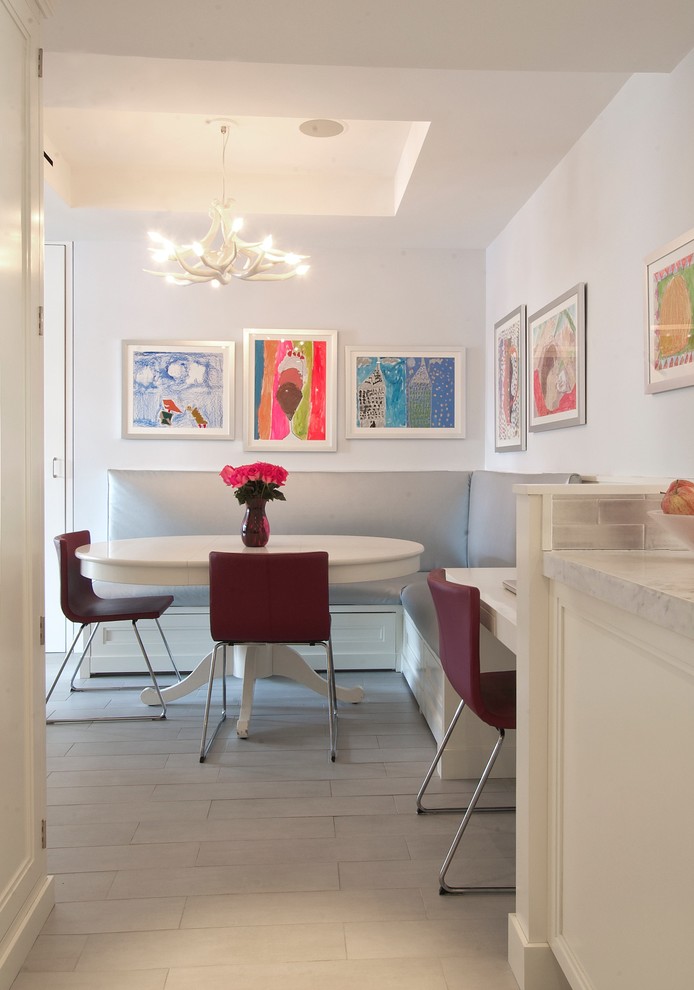 Riverside Drive Apartment - Inspiration for a contemporary dining room remodel in New York