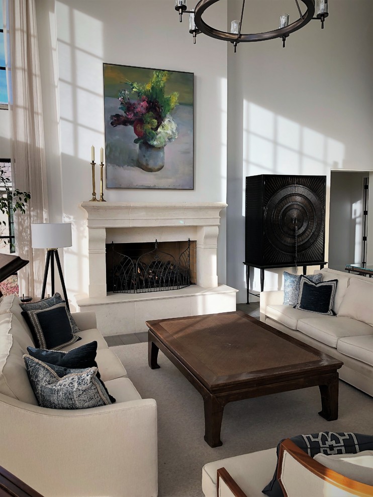 Design ideas for an expansive transitional family room in Denver.
