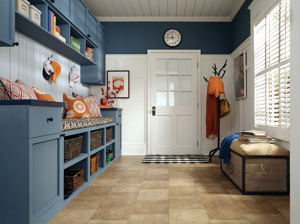 Example of a transitional vinyl floor entryway design in Detroit