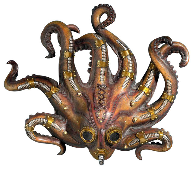 Steampunk Octopod Wall Sculpture Beach Style Wall Sculptures By Xoticbrands Home Decor