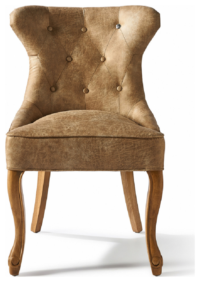 Buttoned Leather Dining Chair | Rivièra Maison George - Traditional ...