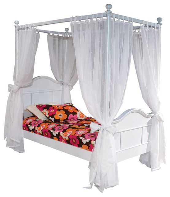 Emma 4 Post Bed With Tall Head Board White Transitional Canopy Emma 4 Post Bed With Tall Head Board White Transitional Canopy Beds By Bolton Furniture Inc