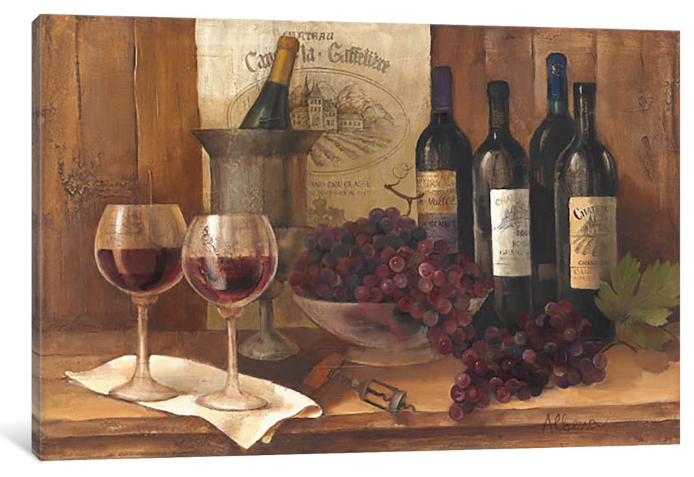 "Vintage Wine Gallery" by Albena Hristova, 26x18x1.5"
